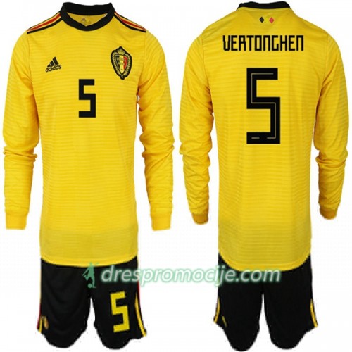 Belgija Dres VERTONGHEN 5 Dječji Gostujući Svjetsko prvenstvo 2018 Dugim Rukavima Belgija Dres VERTONGHEN 5 Dječji Gostujući Svjetsko prvenstvo 2018 Dugim Rukavima